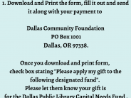 Dallas Community Foundation Library Donation 